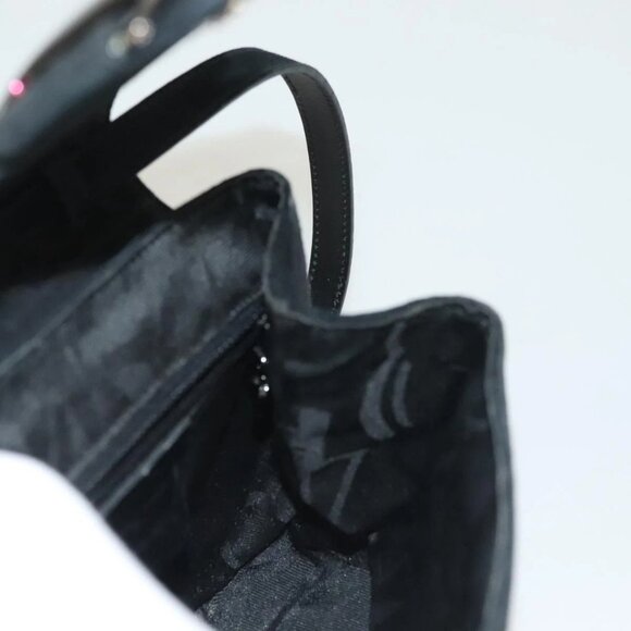 Salvatore Ferragamo Hand Bag Suede Black Silver Auth - Picture 9 of 16